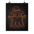 Cute Ghost Halloween Poster Print - Friendly Spooky Art