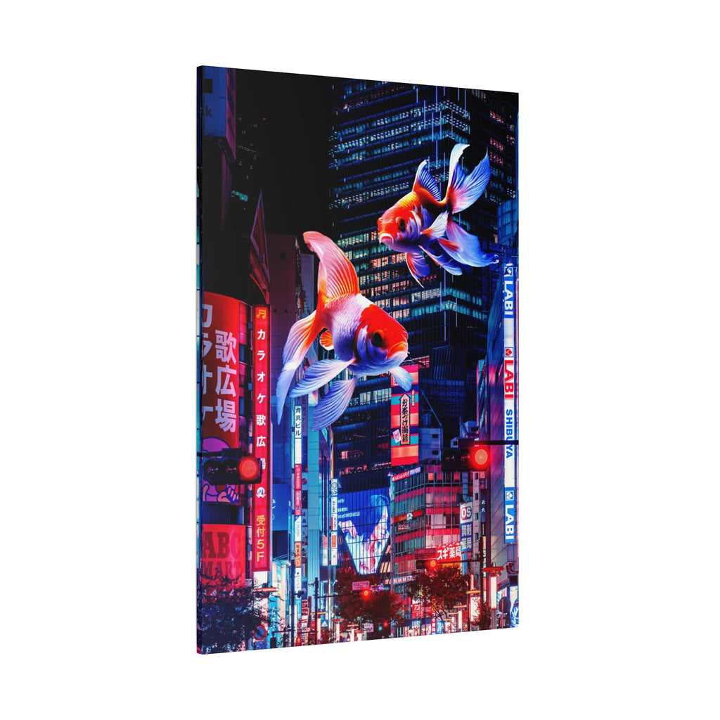 Japanese City Punk FX.2 Canvas Wall Art - Neon Japan Cyberpunk Street