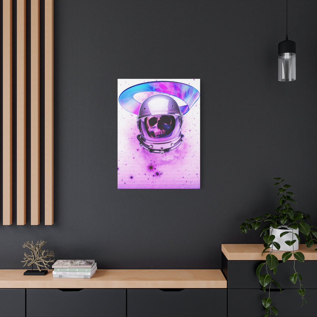 Astronaut Skeleton Skull Canvas Wall Art - Dark Space Skull Decor