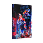 Japanese City Punk FX.2 Canvas Wall Art - Neon Japan Cyberpunk Street