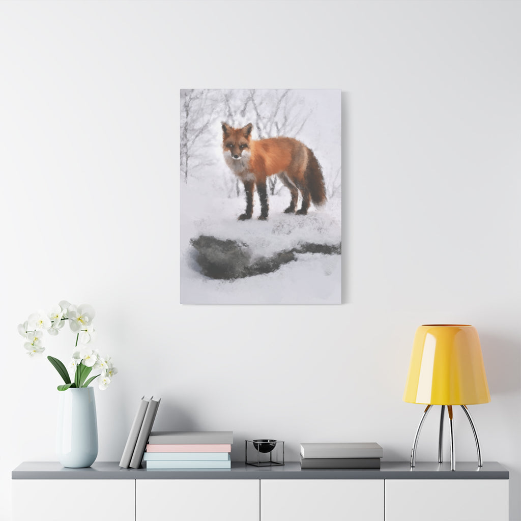 Spirit of the Fox Canvas Wall Art - Psychedelic Geometric Wildlife Decor
