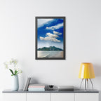 Star-Filled Shoreline Framed Vertical Poster - Stunning Ocean View Art for Home & Office Décor