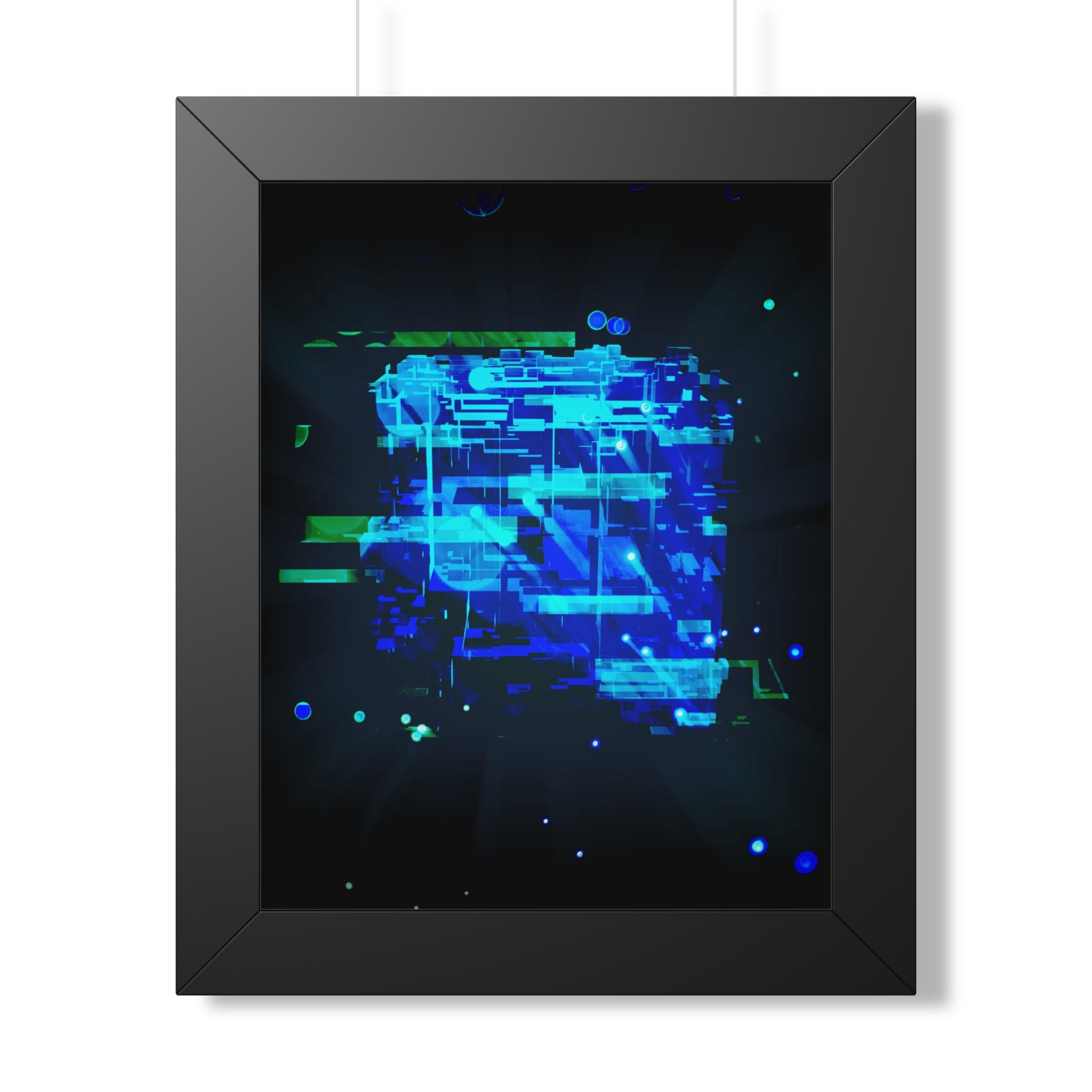 The Data Cube Framed Poster - Abstract Tech Cube Wall Art
