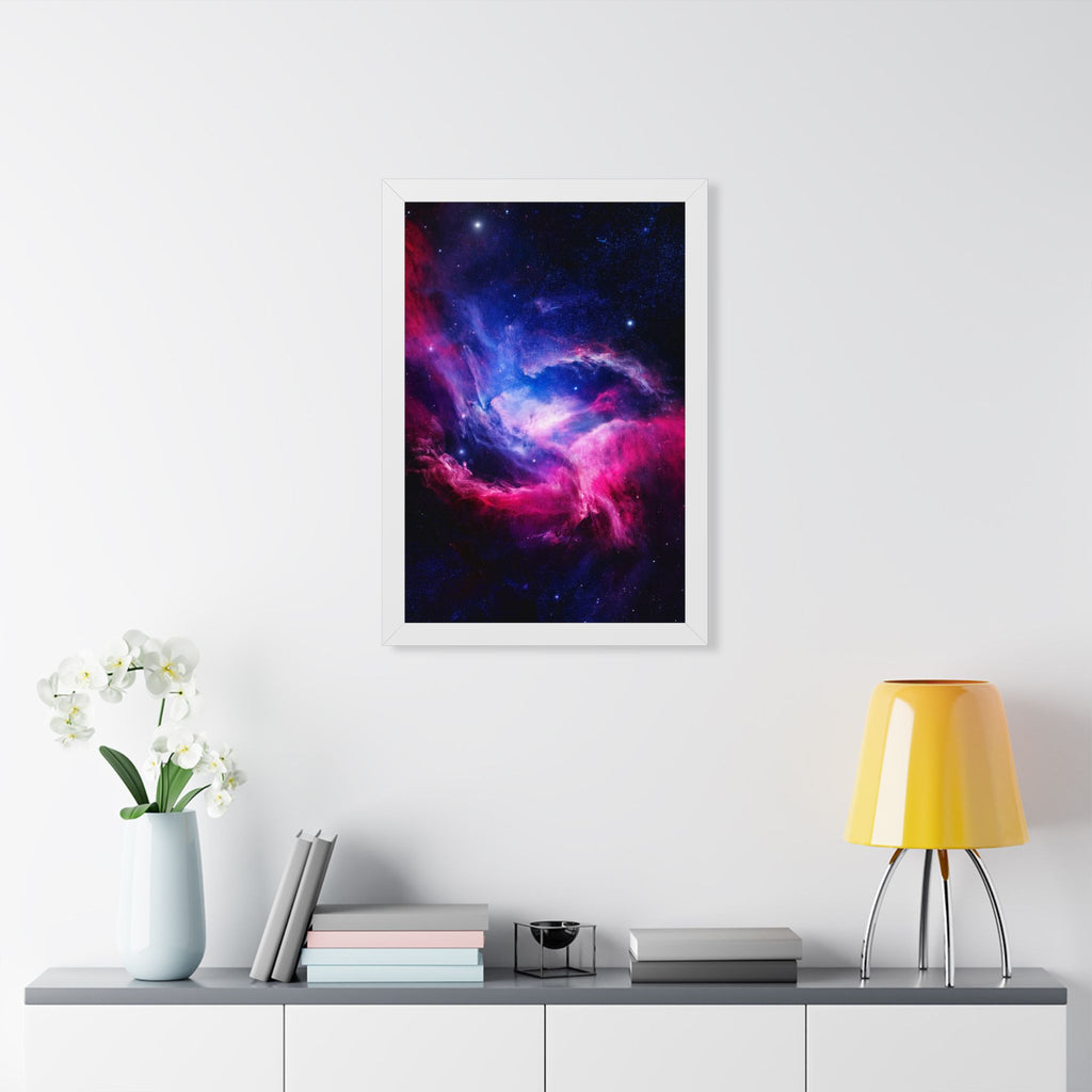 Light Nebula Framed Poster - Cosmic Cloud Space Wall Art