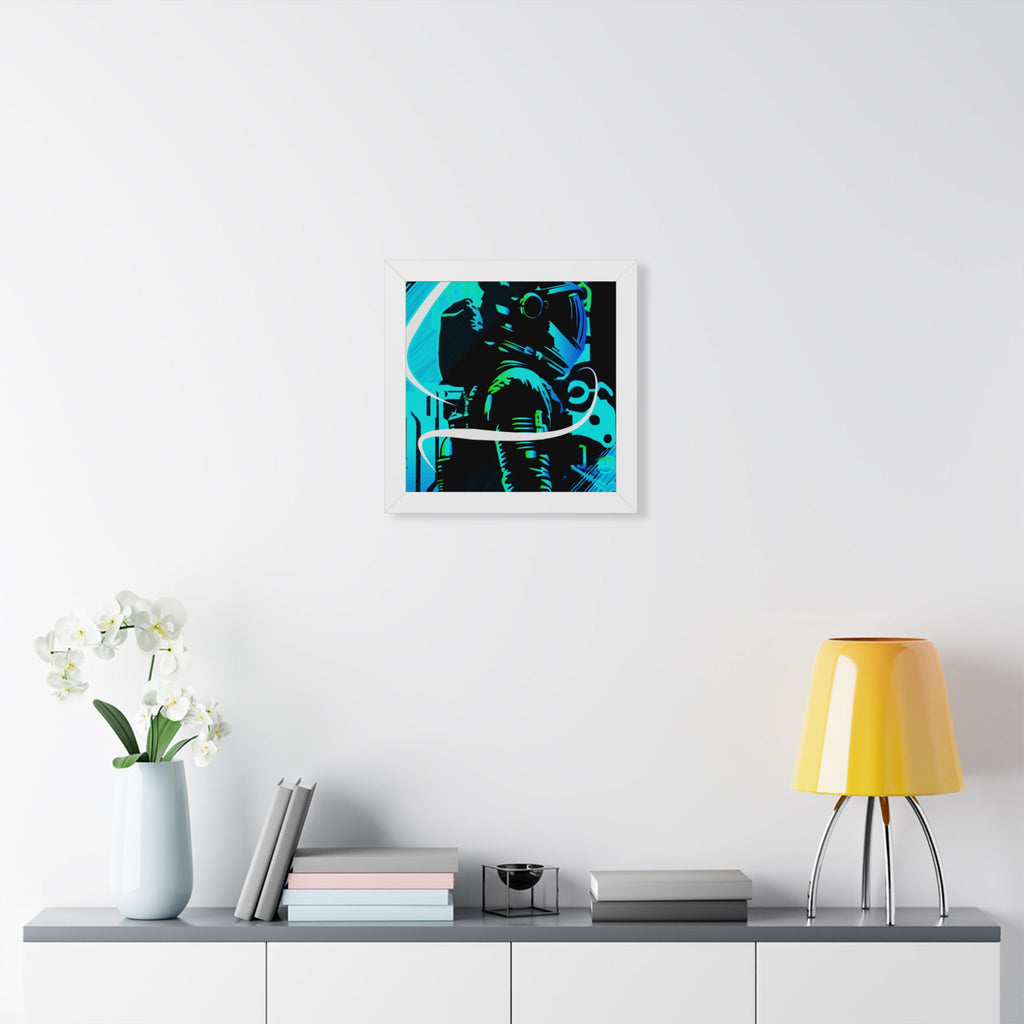 Grunge Paint Blast Framed Poster - Splatter Astronaut Wall Art