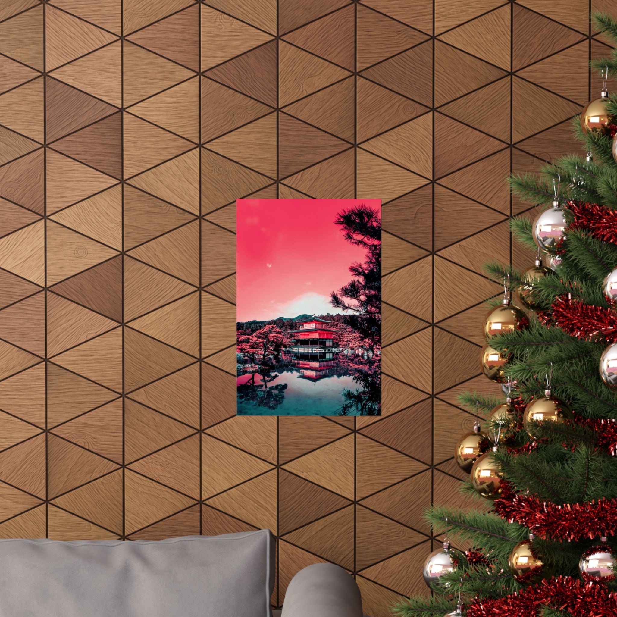 Red Forest Poster - Abstract Crimson Landscape Art Print