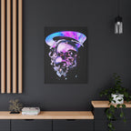 Melted Skeleton Skulls Canvas Wall Art - Gothic Cosmic Skull Decor