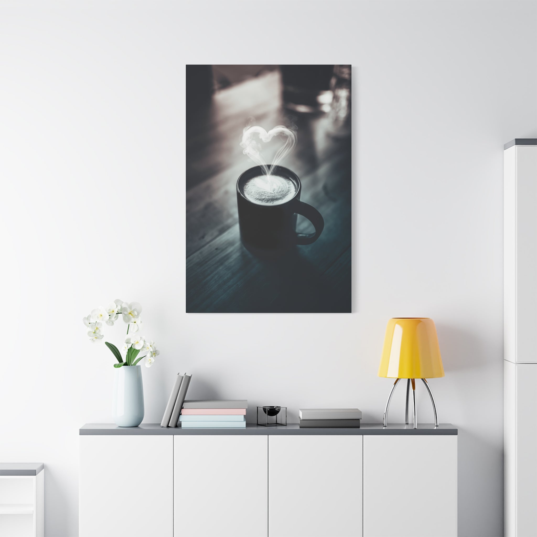 Coffee Love Kitchen Canvas Wall Art - Rustic Cafe Decor