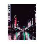 Cyberpunk Slick Street Poster - Neon Alley Art Print