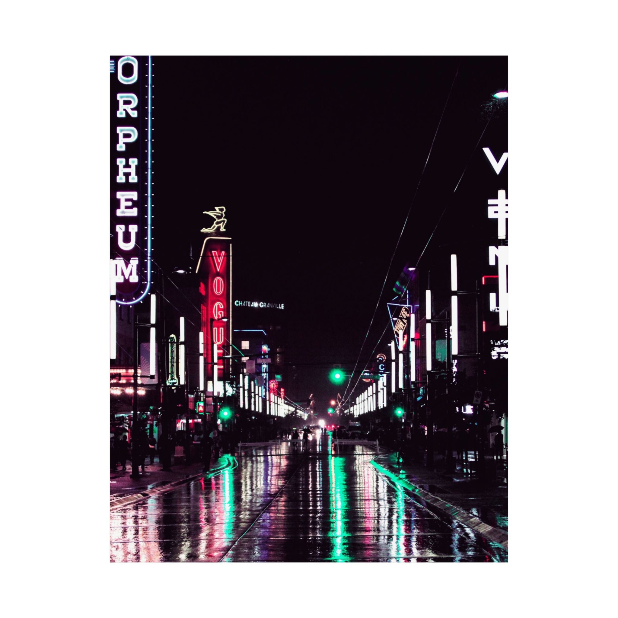 Cyberpunk Slick Street Poster - Neon Alley Art Print