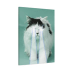 Laser Cat Canvas Wall Art - Funny Sci-Fi Space Feline Decor