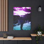 Winter Aurora Light Snowy Forest Canvas Art | Northern Lights Arctic Landscape Wall Decor