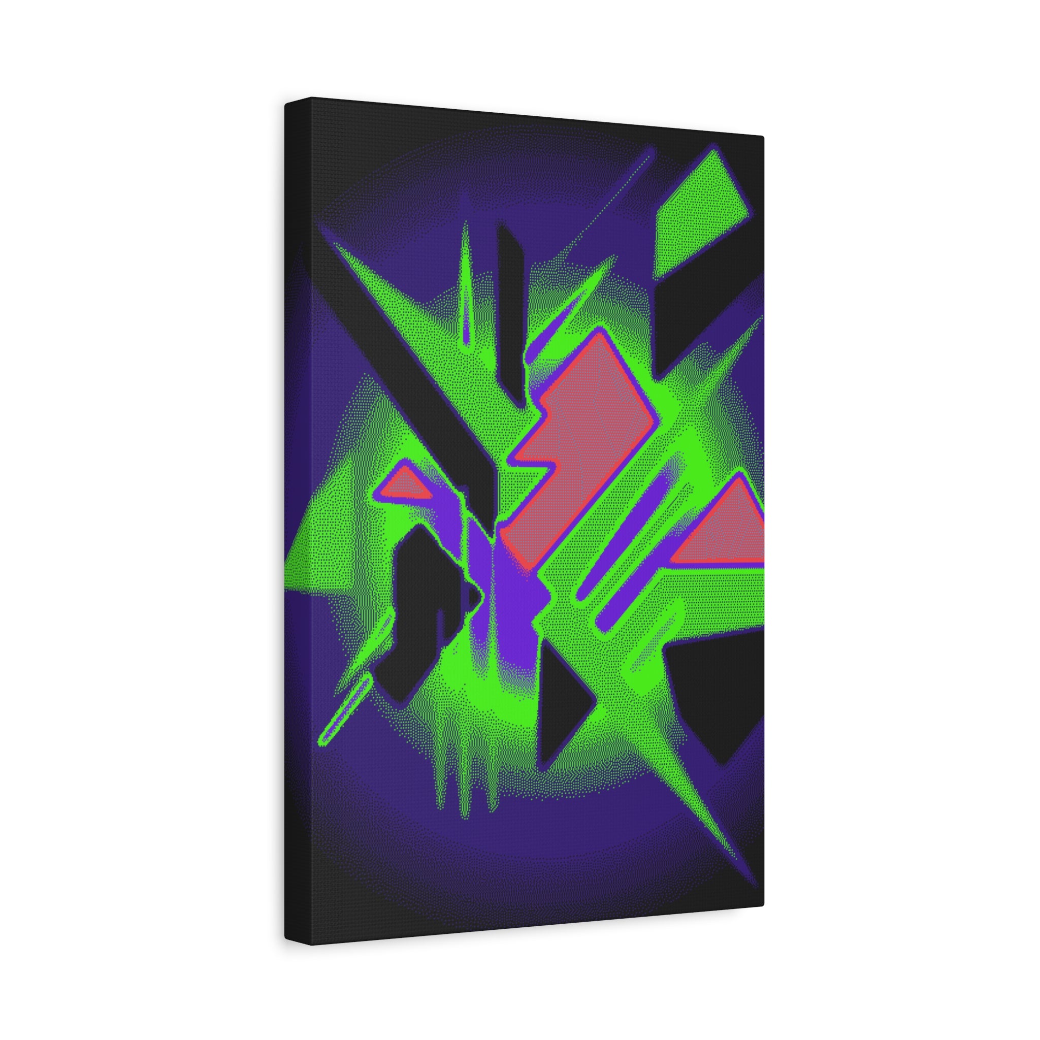 90s Paranoia Canvas Wall Art - Grunge Glitch Trippy Decor