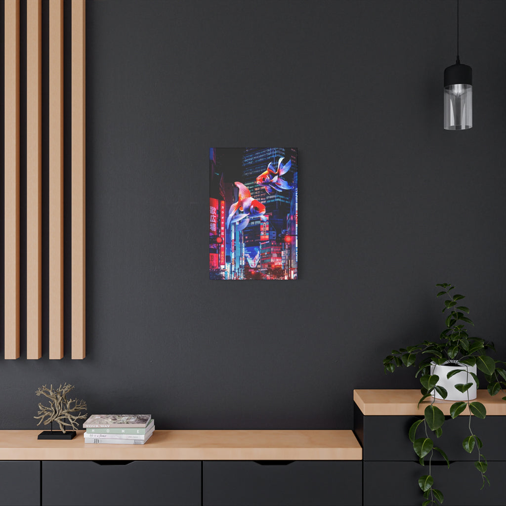 Japanese City Punk FX.2 Canvas Wall Art - Neon Japan Cyberpunk Street