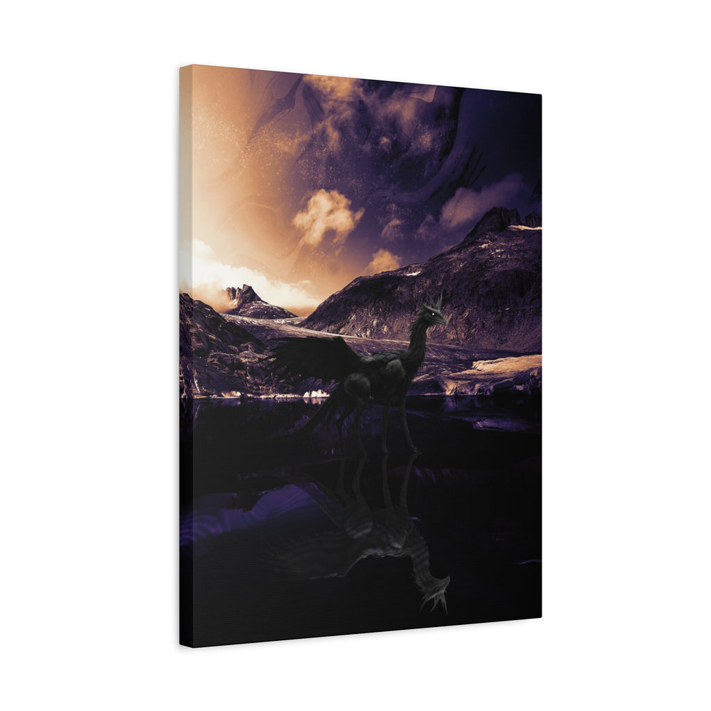 Baby Winged Dragon Canvas Wall Art - Fantasy Creature Decor