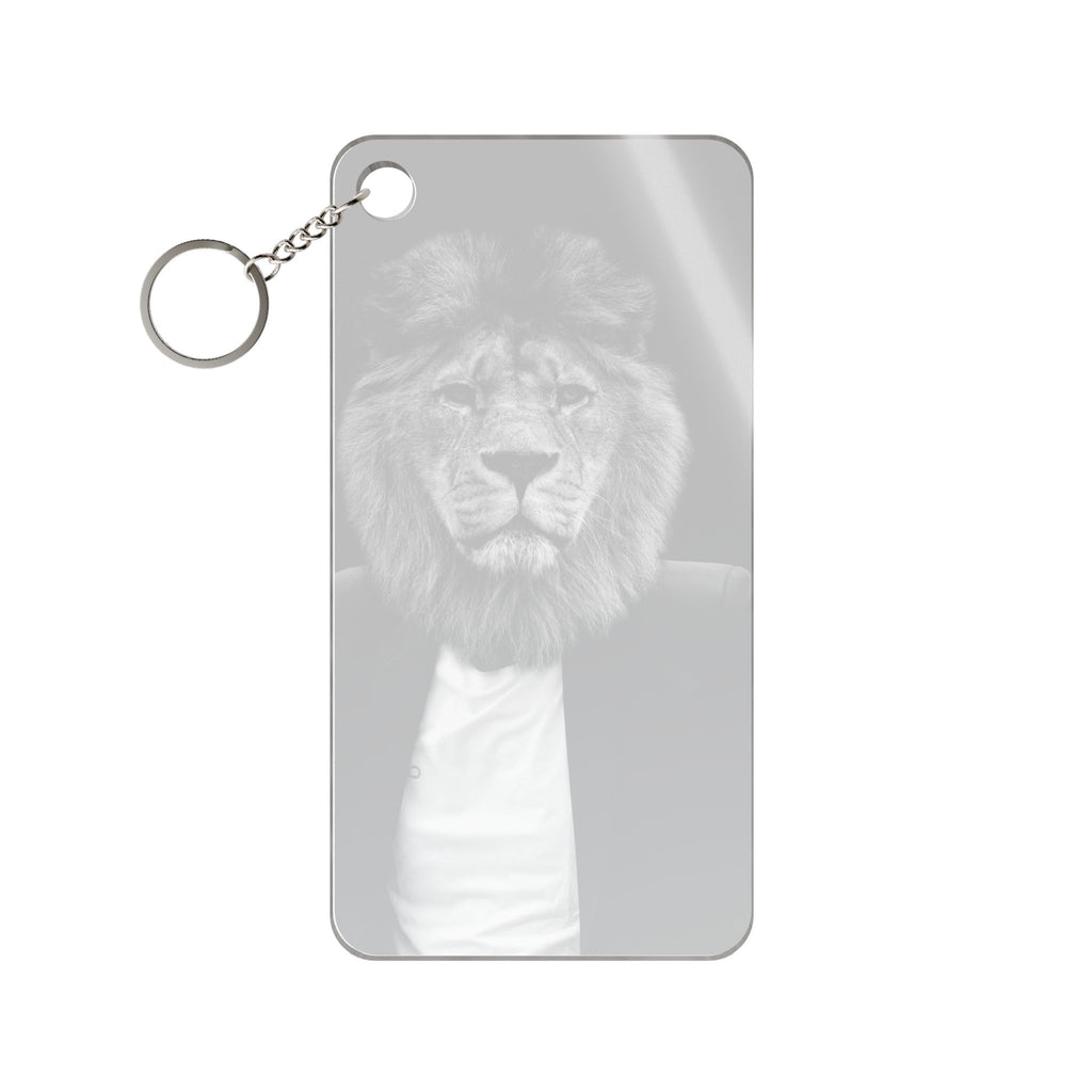 Lion in a Suit Keychain - Quirky Animal Acrylic Charm