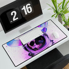 Astronaut Skeleton Skull Mouse Pad - Neon Space Skull Desk Mat