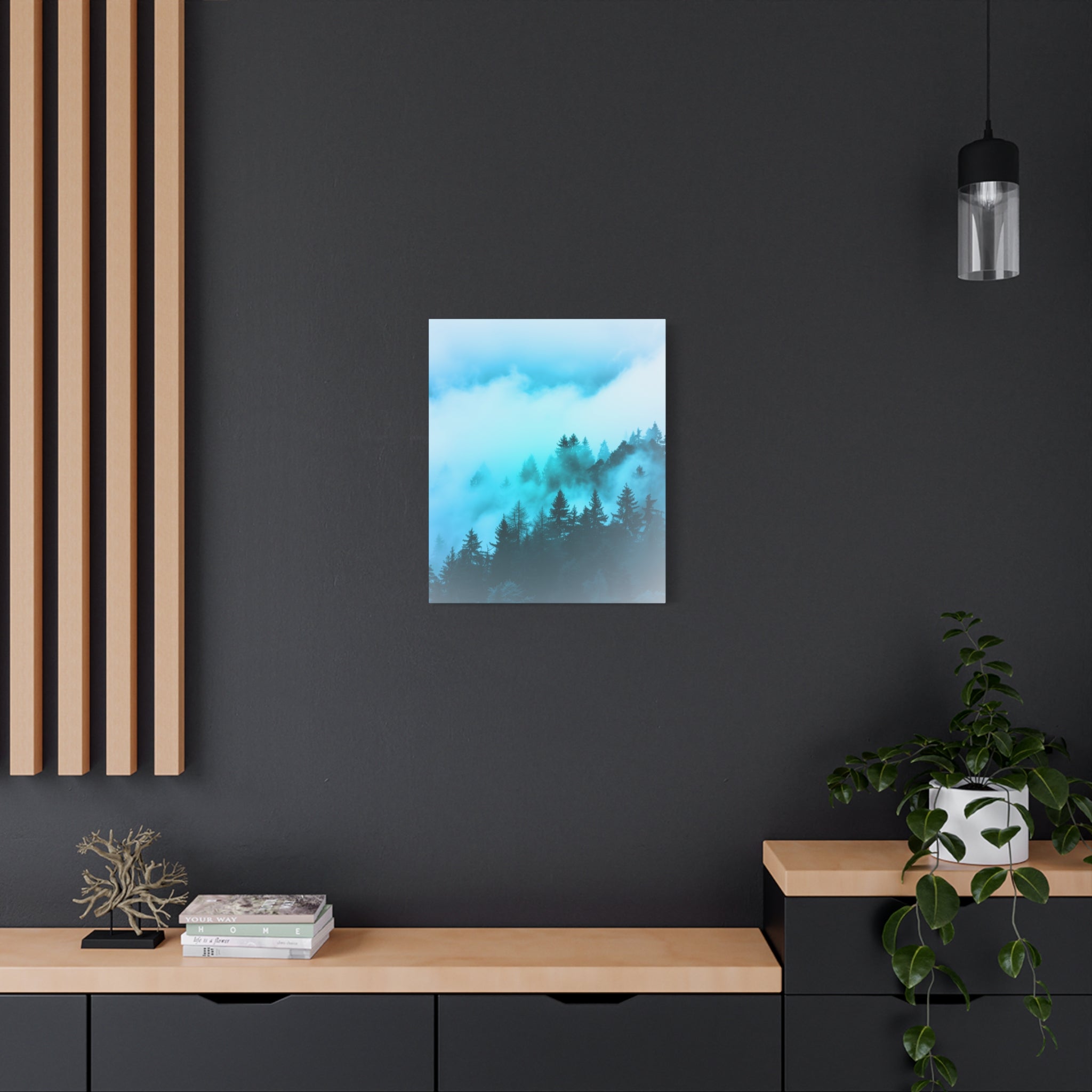 Blue Mountain Fog Canvas Art - Tranquil Blue Ridge Decor