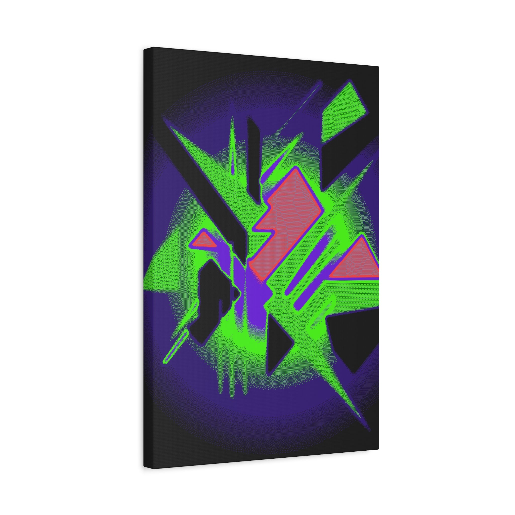 90s Paranoia Canvas Wall Art - Grunge Glitch Trippy Decor