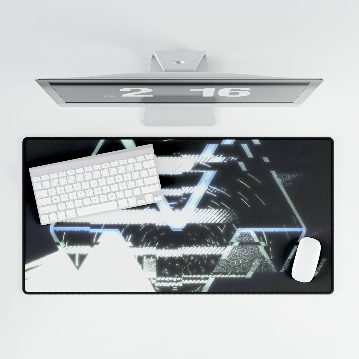 Space Paranoia Desk Mat - Dark Distorted Glitchy Scene Mouse Pad
