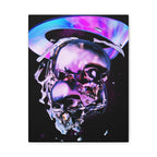 Melted Skeleton Skulls Canvas Wall Art - Gothic Cosmic Skull Decor