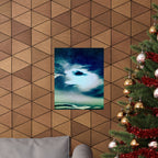 Sunset Space Mountains Matte Poster Print