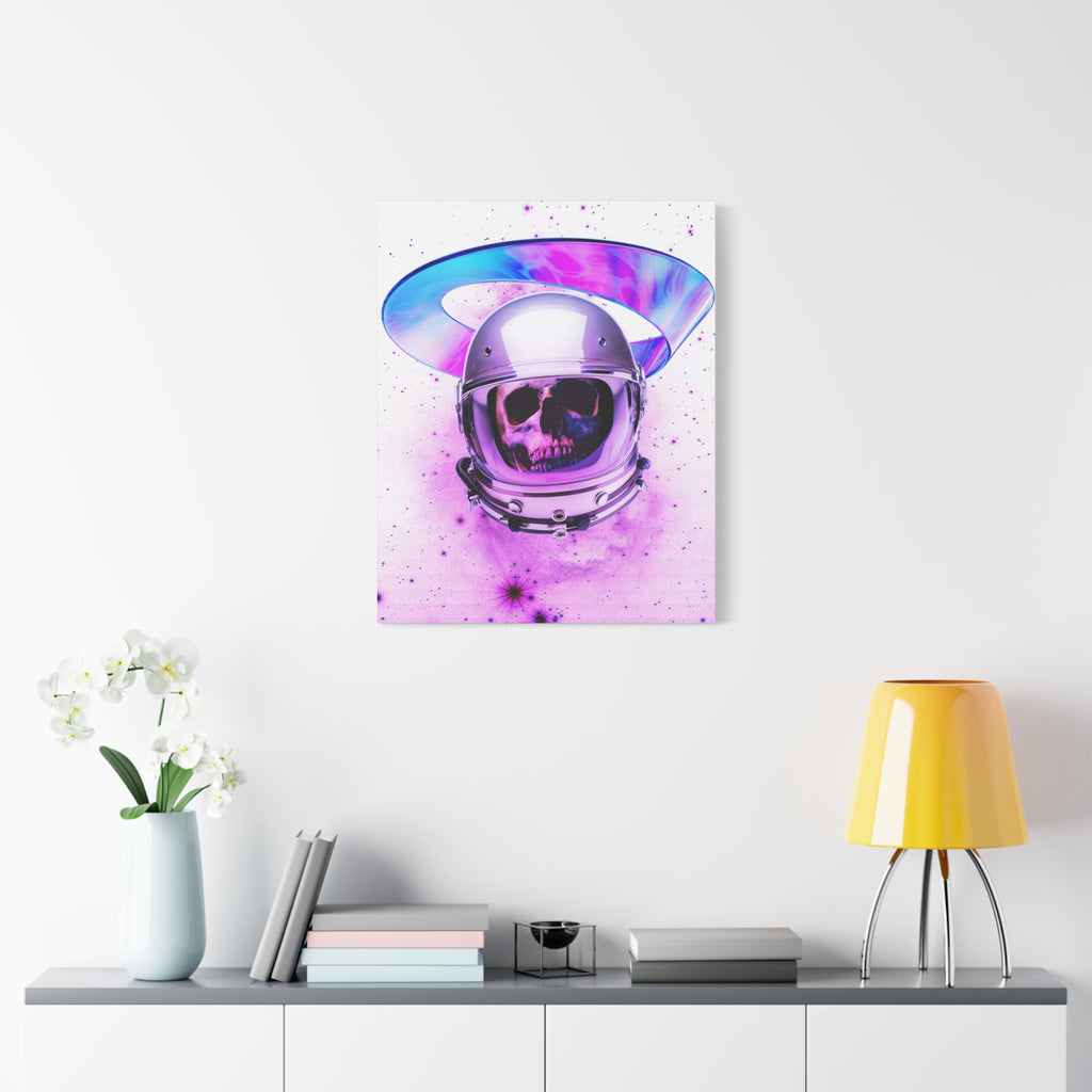 Astronaut Skeleton Skull Canvas Wall Art - Dark Space Skull Decor