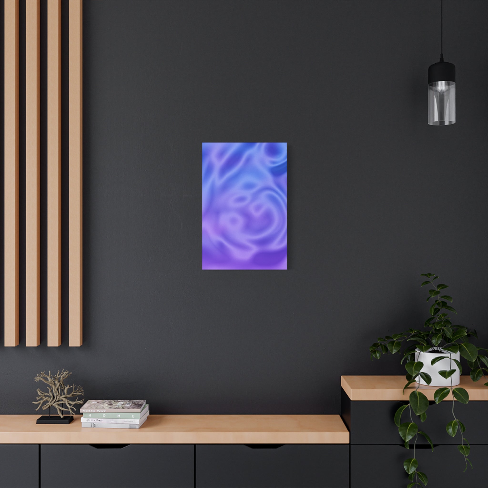 Liquid Metal Mist Pink Canvas Wall Art - Modern Textured Abstract Decor