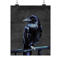 Blue Crow Poster Print - Surreal Raven Bird Art