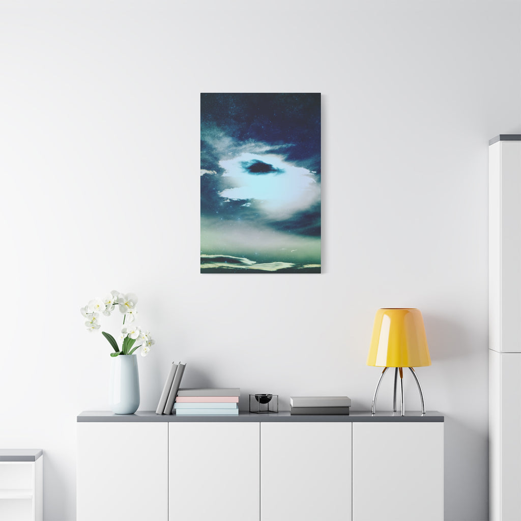 Sunset Space Mountains Canvas Art | Retro Vaporwave Galactic Landscape Wall Decor