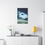 Sunset Space Mountains Canvas Art | Retro Vaporwave Galactic Landscape Wall Decor