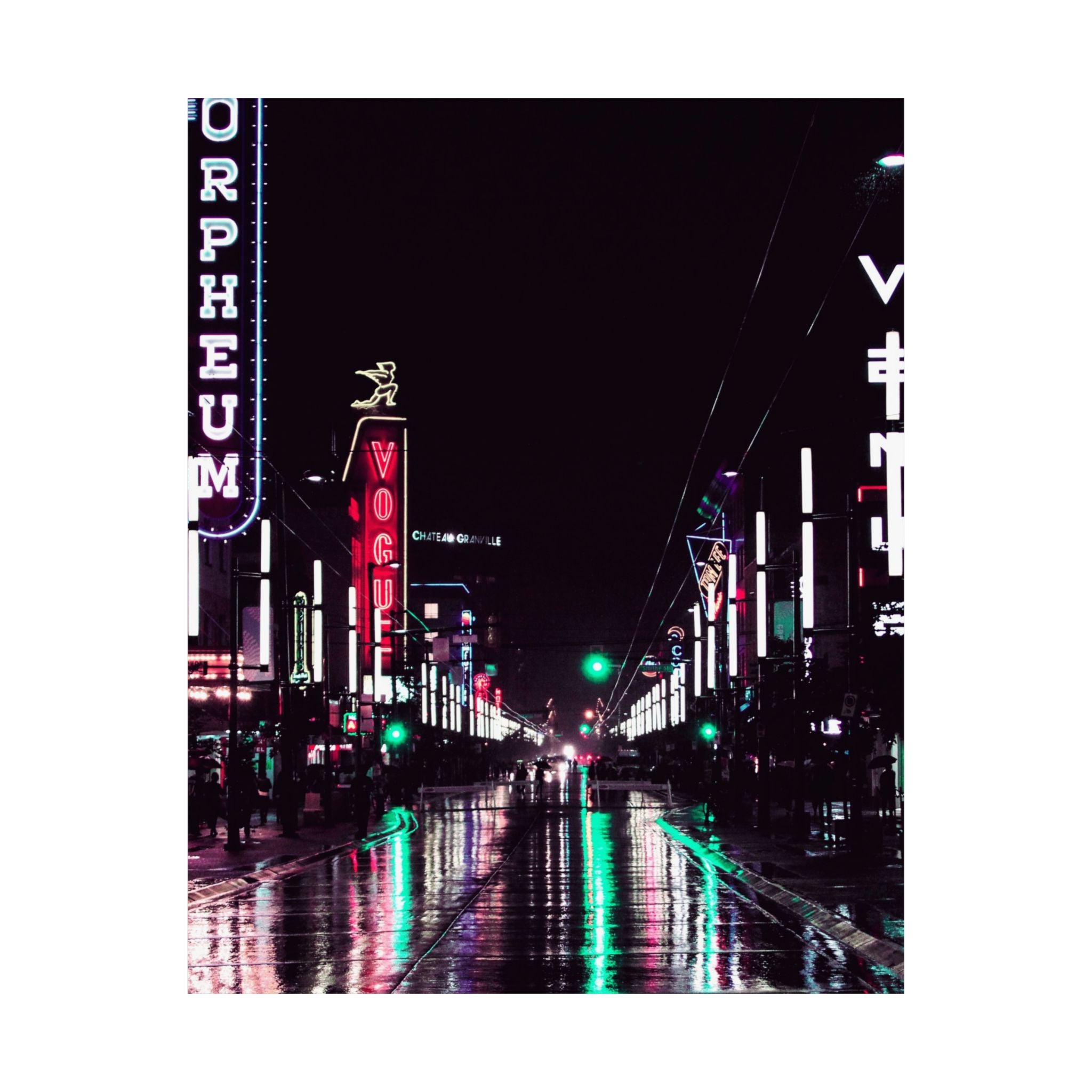 Cyberpunk Slick Street Poster - Neon Alley Art Print