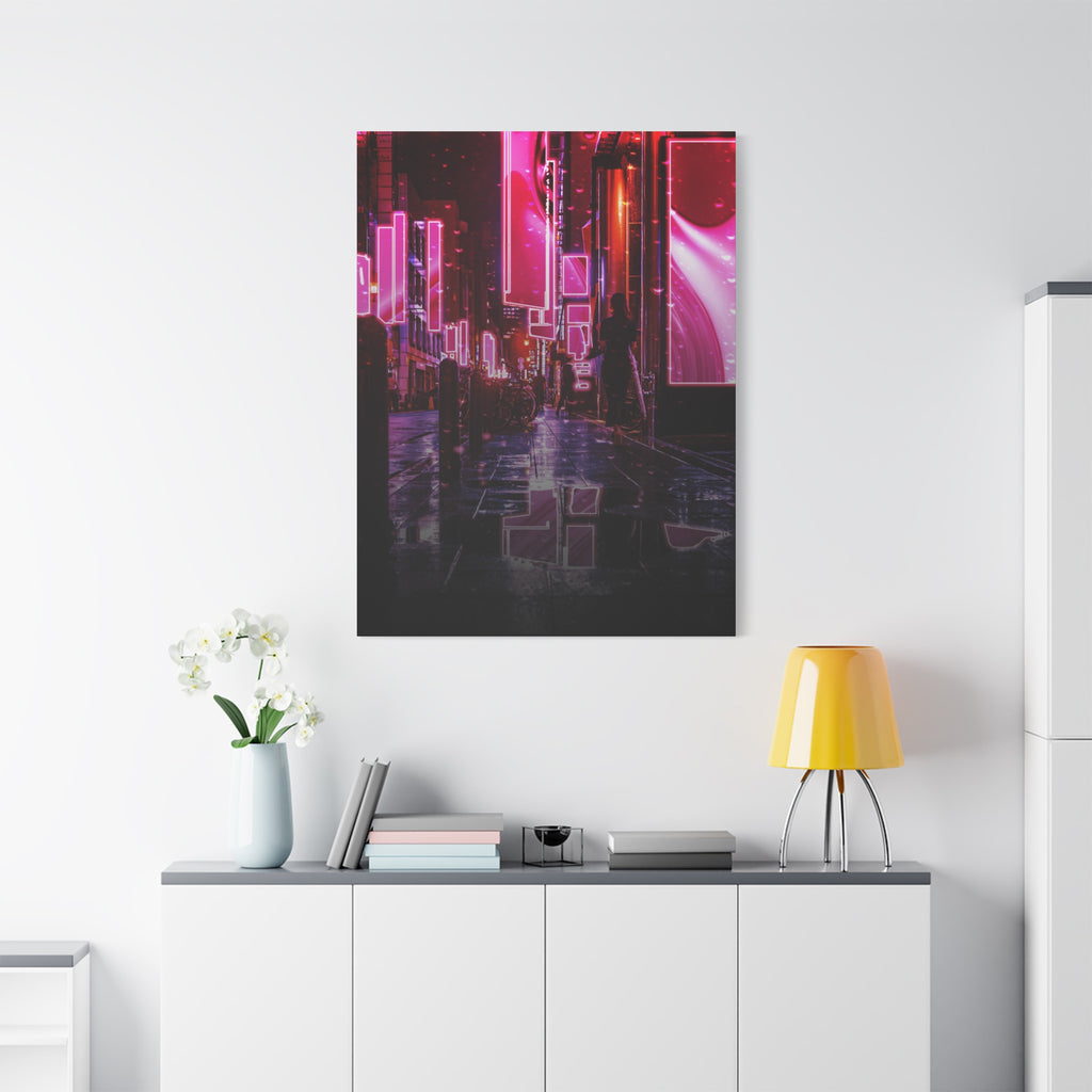 Japanese City Punk FX.3 Canvas Wall Art - Cyberpunk Tokyo Street Decor