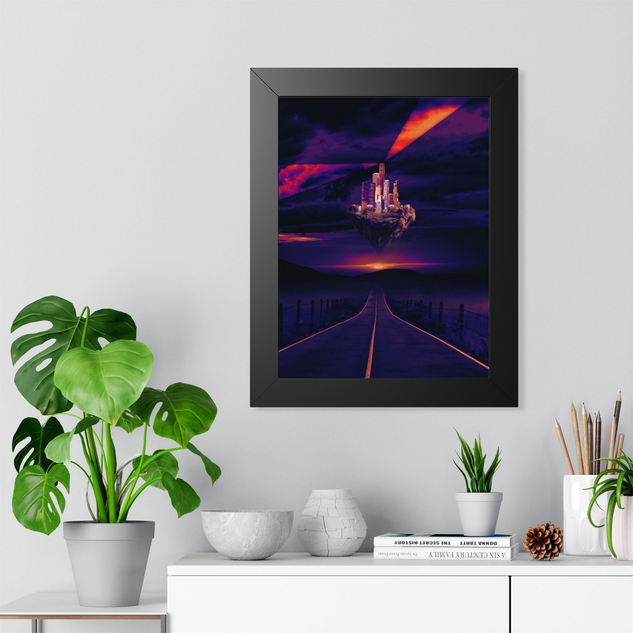 Stunning Abandoned Desert City Framed Vertical Poster - Premium Matte Art for Home Decor