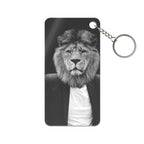 Lion in a Suit Keychain - Quirky Animal Acrylic Charm