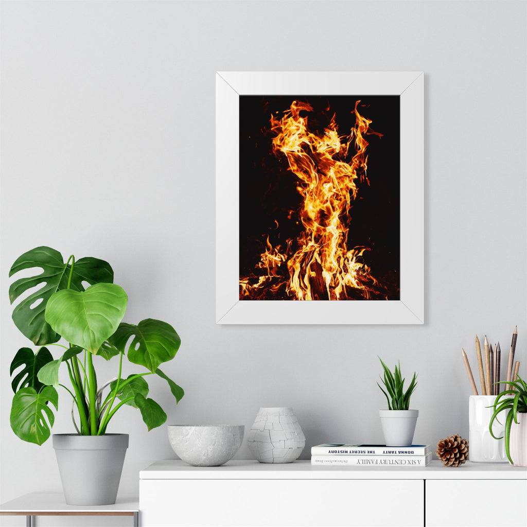 Phoenix Fire Framed Poster - Mythical Fire Bird Wall Art