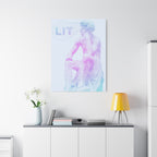 Lit Thinker Canvas Wall Art - Psychedelic Abstract Portrait Decor