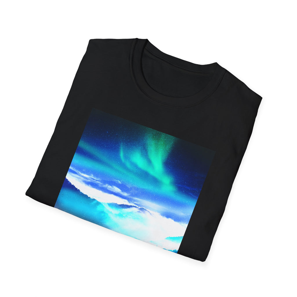 Starry Mountain Sky Graphic Tee - Aurora Borealis Shirt