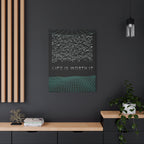 Life Is Worth It Canvas Wall Art - Abstract Symbolic Cyber Decor