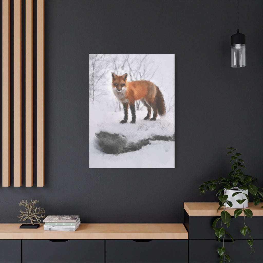 Spirit of the Fox Canvas Wall Art - Psychedelic Geometric Wildlife Decor