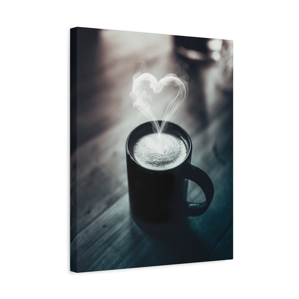 Coffee Love Kitchen Canvas Wall Art - Rustic Cafe Decor