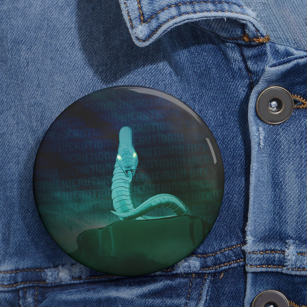 Snake Bite Pin - Dark Gothic Serpent Art Button