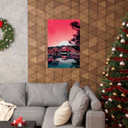 Red Forest Poster - Abstract Crimson Landscape Art Print