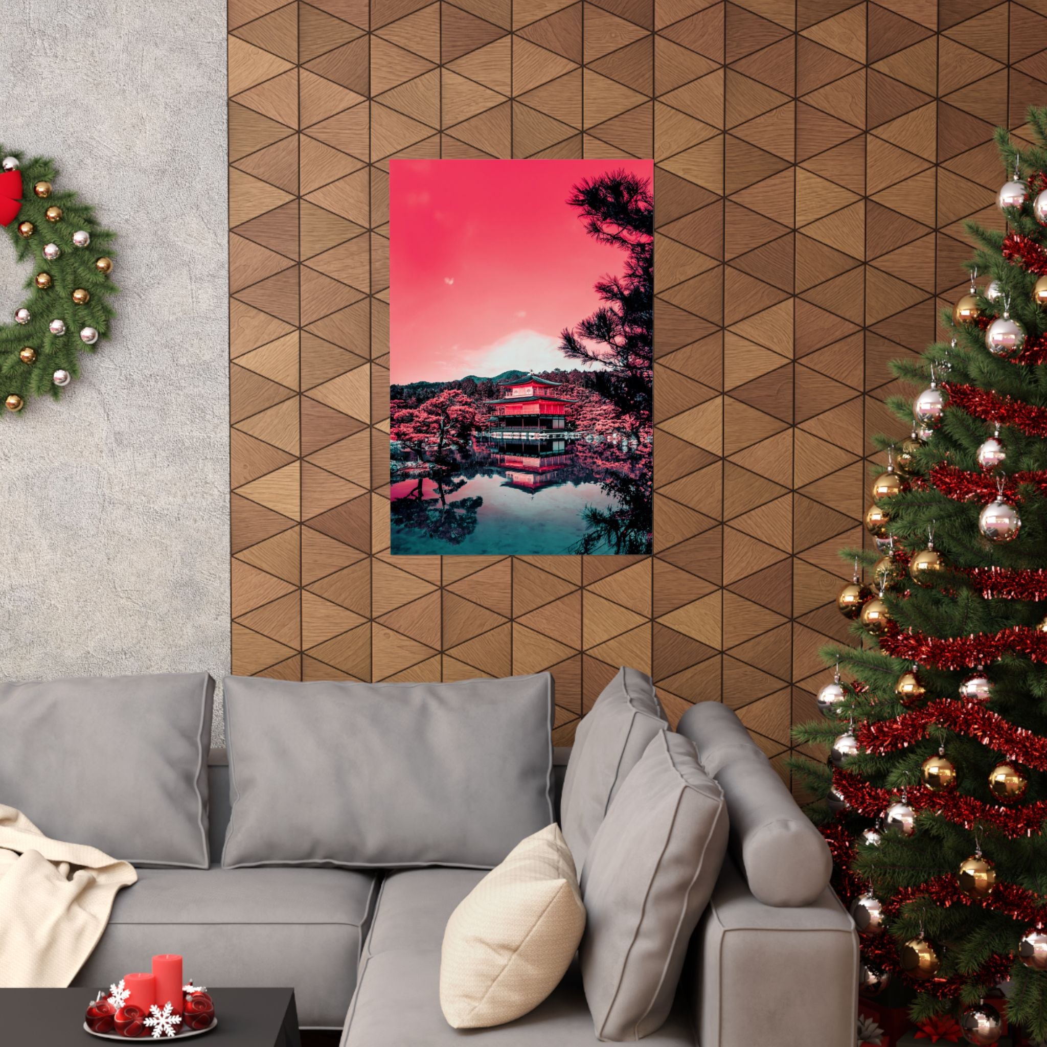 Red Forest Poster - Abstract Crimson Landscape Art Print