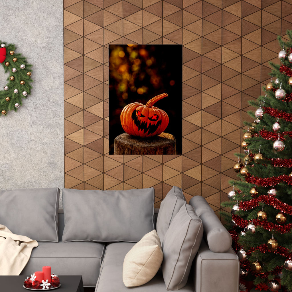 Spooky Pumpkin Nightmare Halloween Vertical Art Prints Seasonal Wall Decor