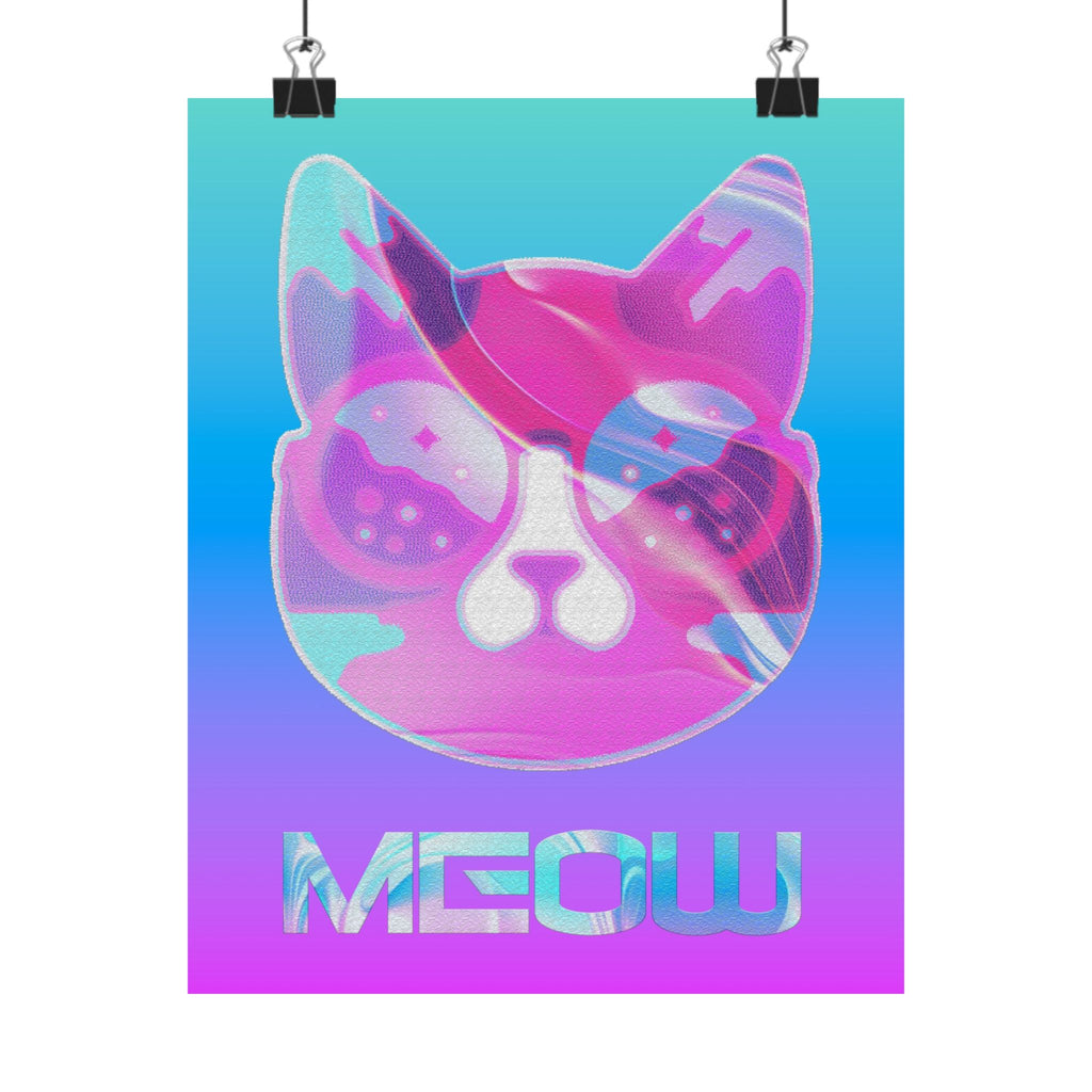 Lofi Cat Meow Poster - Retro Anime Aesthetic Art Print