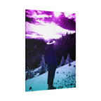 Winter Aurora Light Snowy Forest Canvas Art | Northern Lights Arctic Landscape Wall Decor