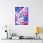 Trippy Pink and Blue Fractal Canvas Art | Surreal Abstract Sacred Geometry Wall Decor