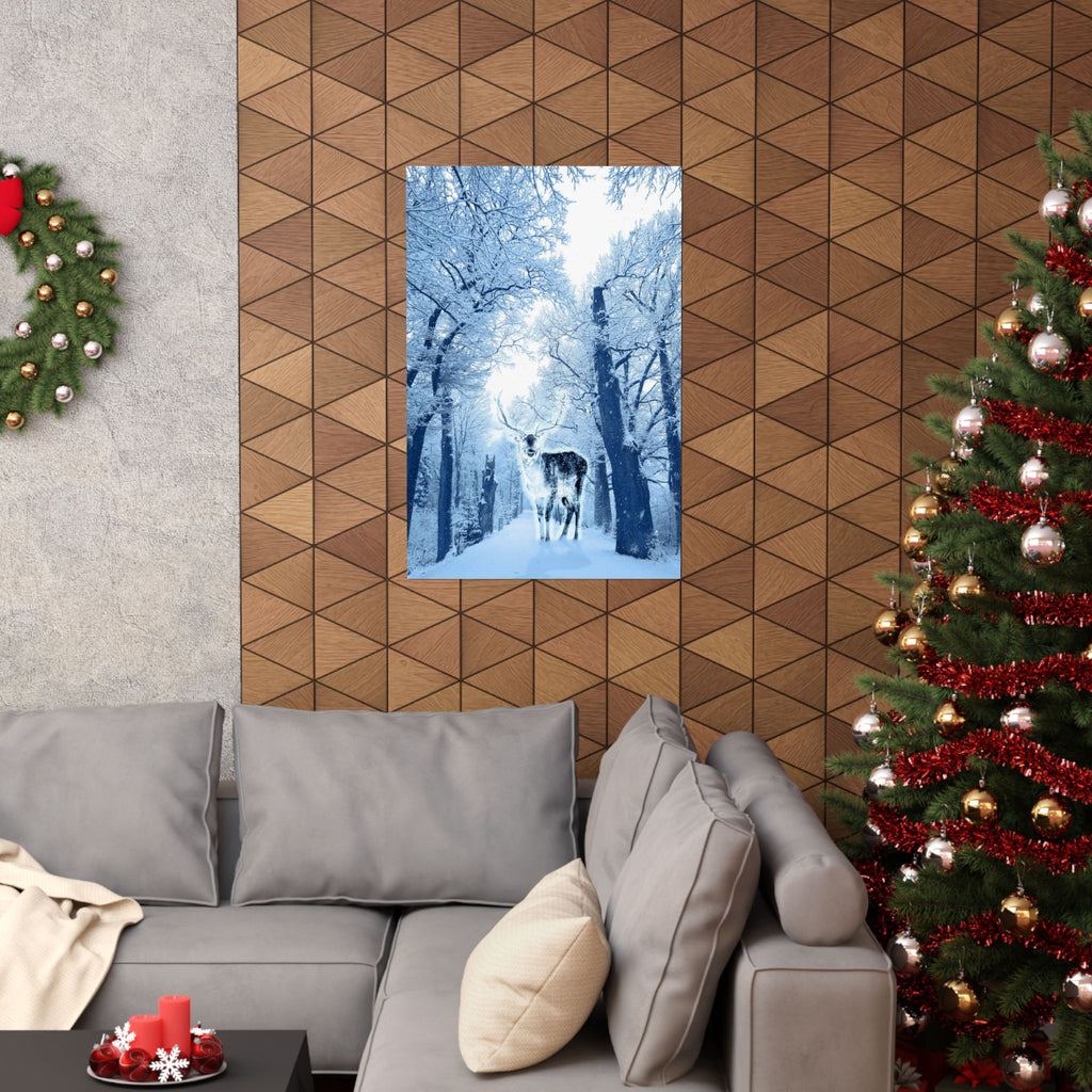 Cosmic Deer Poster - Celestial Animal Art Print