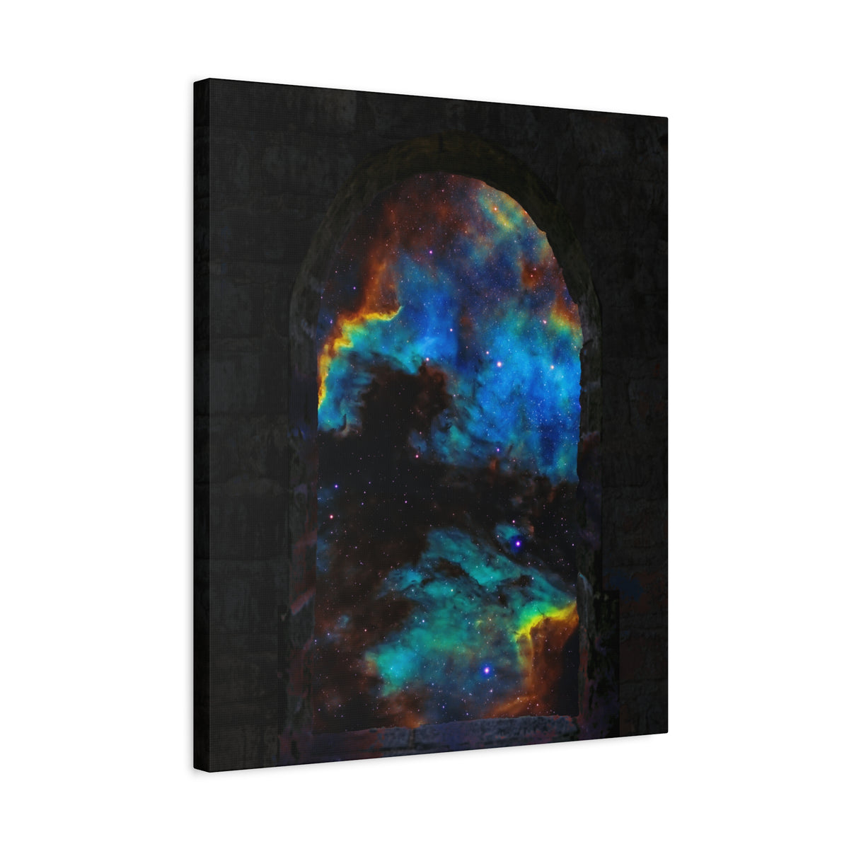 Stellar Castle Window Canvas Wall Art - Galaxy Cosmos Decor